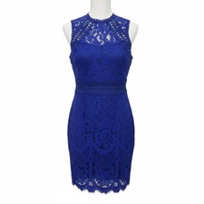NWT Main Strip Royal Blue Lace Crochet Bodycon Dress Women’s Medium