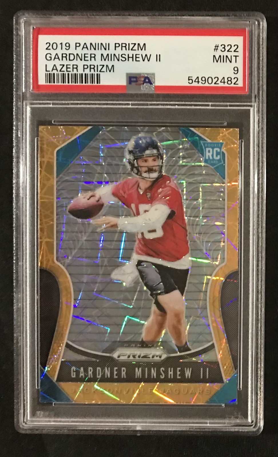 Gardner Minshew Rookie 2019 Panini Prizm Lazer Prizm #332 - PSA 9 - Raiders QB