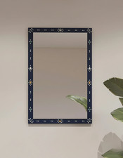 Blue Bone Inlay Wall Mirror Handmade Decorati...