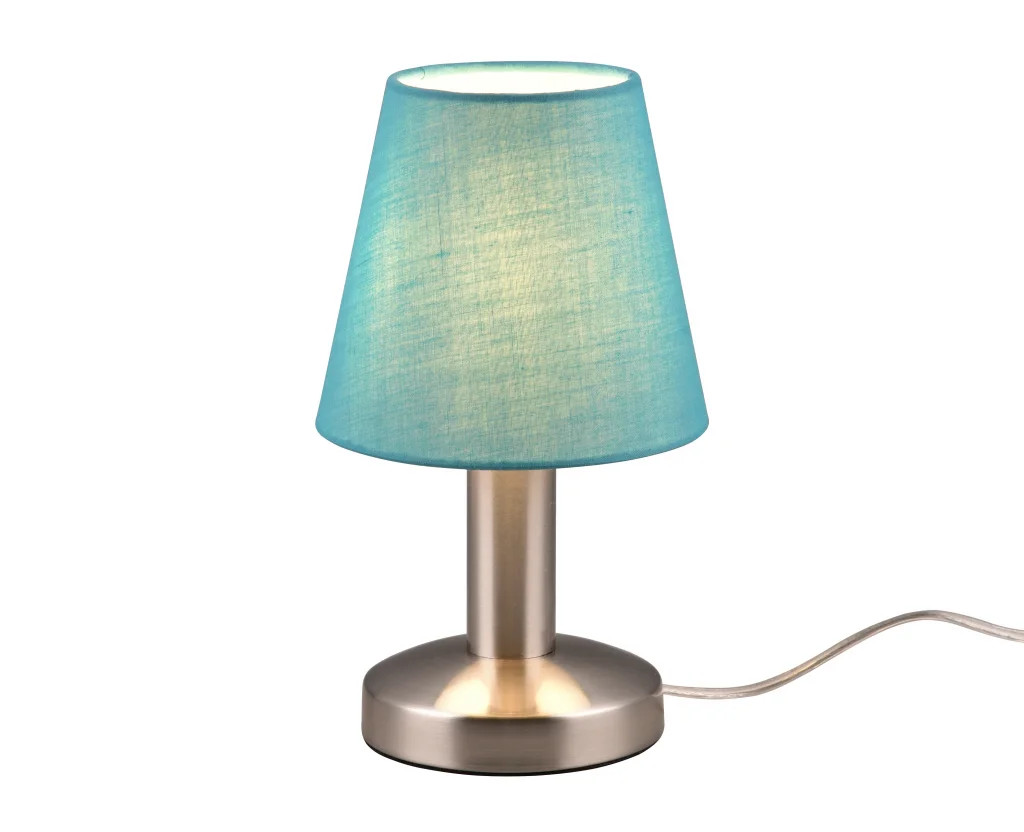Table Light Silver Mats II LED Matt Nickel With Turquoise Shade Trio 599700119