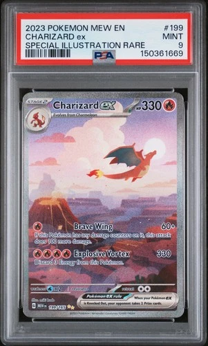2023 POKEMON MEW EN-151 SPECIAL ILLUSTRATION RARE #199 CHARIZARD EX PSA 9