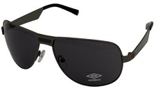 Umbro Sunglass Mens Gunmetal, Solid Smoke Lens Metal Sport Aviator US23