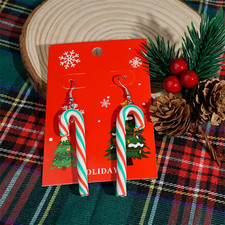 Christmas Drop Earrings for Women Shiny Rhinestone Santa Claus Xmas Tree Snowman
