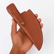 2-Pack Brown Leather Sheath For Straight Fixed Blade Knife Up To 6" Blade