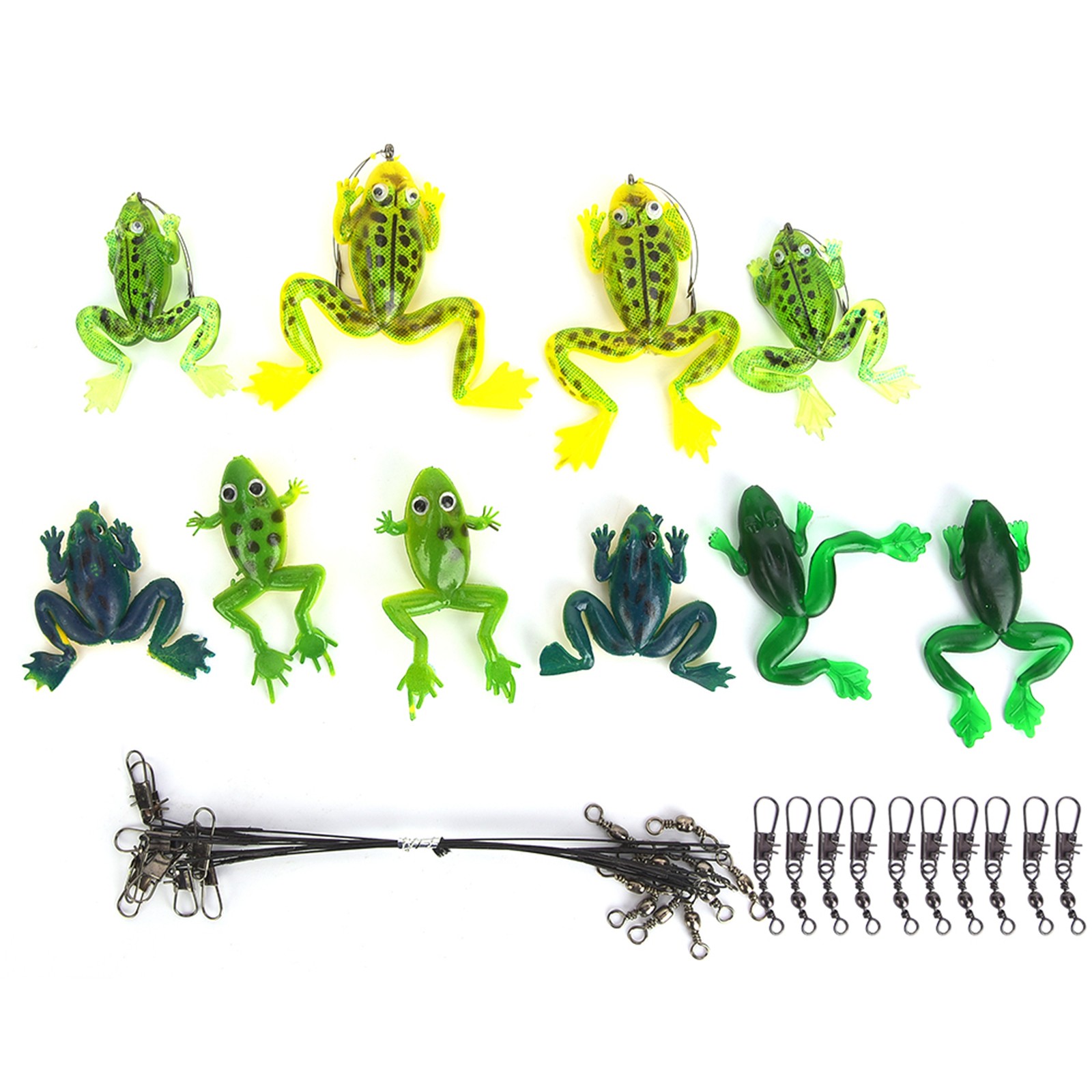 10 Pcs Fishing Hooks Lure Baits Anti Bite Wire Connectors Fish Tackle A LW