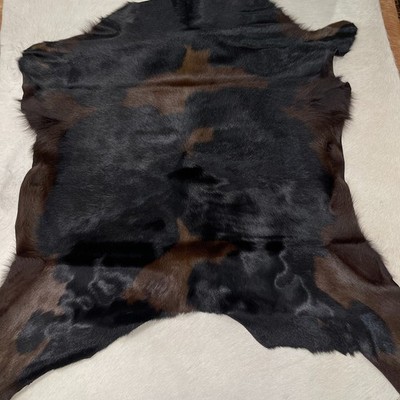 Avetco Real Calfskin Rug Black & Brown Hide Exotic Tone #C02 - 26-29'' x 23-25''