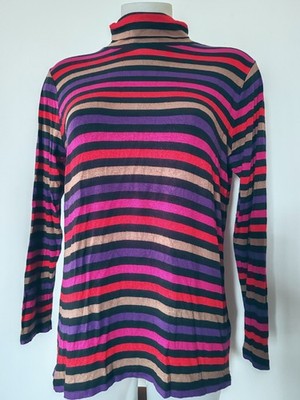  Pullover / Unterpullover Rollkragen DAXON Gr. 46/48 mehrfarbige Streifen 
