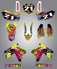 Full Custom Graphic Kit Suzuki RMZ 450  - 2005 / 2006 Neon style stickers decals