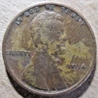 1914-P WHEAT CENT, VERY GOOD, BROWN COLOR, CIRCULATED, NOT CLEANED