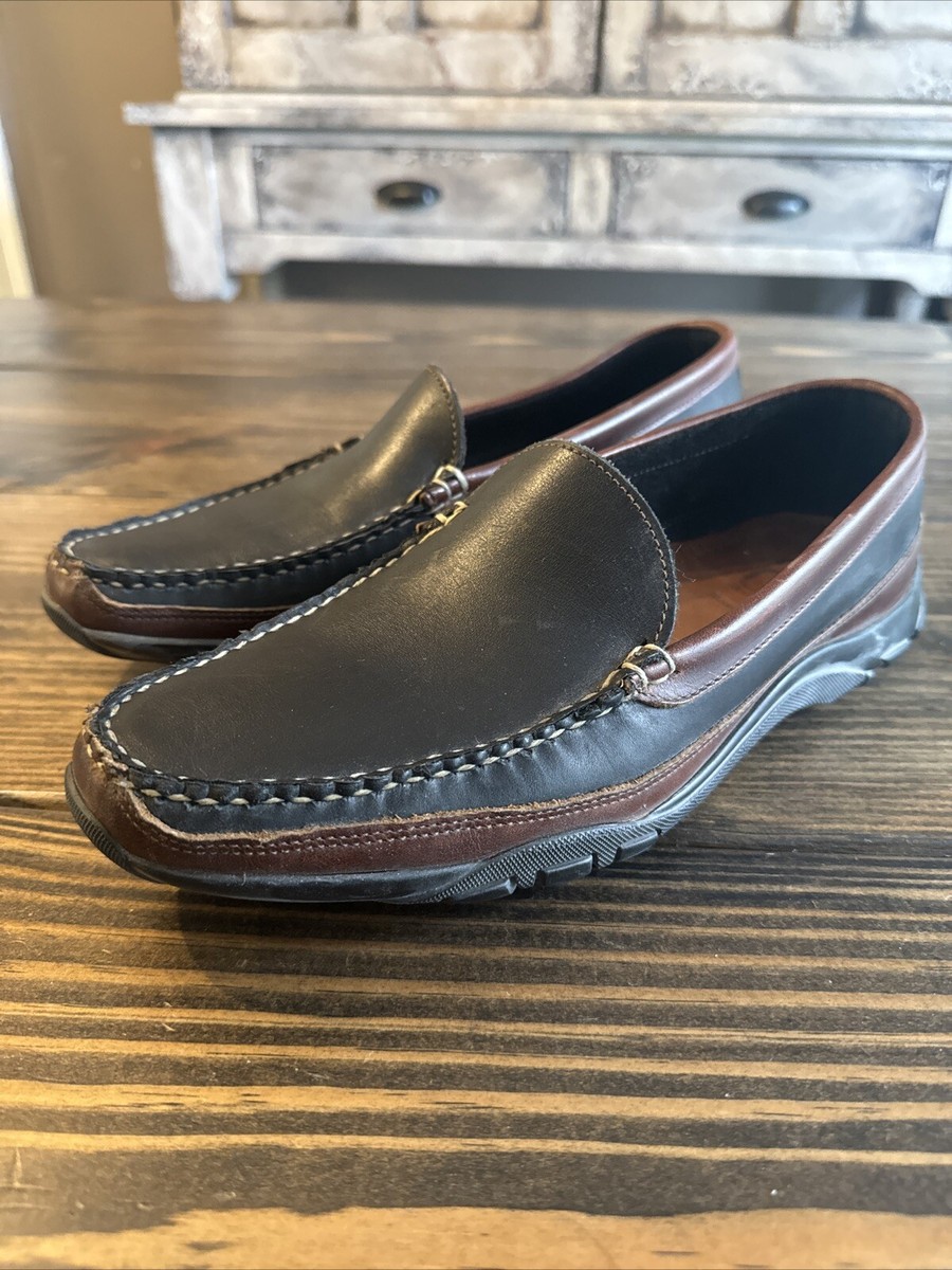 Allen Edmonds Men's 10 Boulder Venetian Driving Moccasins Black / Brown  Leather | eBay