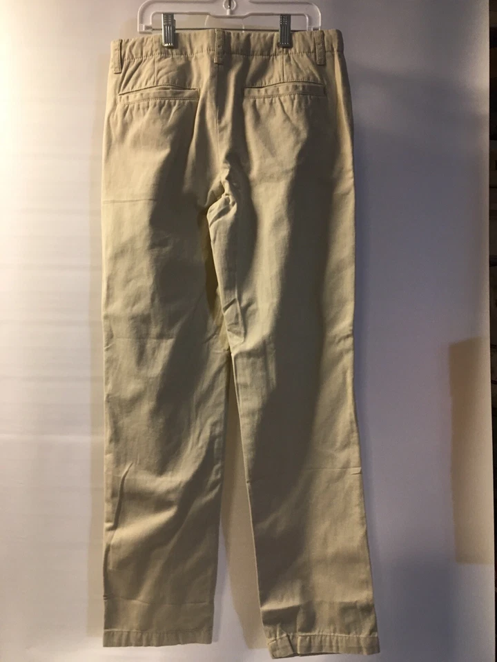 Pantalones de uniforme de vestir caqui Crazy 8 para niños ¡NUEVOS CON ETIQUETAS! Frente plano, cintura ajustable 16 D19 Foto 2 de 4