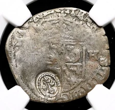 American Colonies. Billon 15 Deniers, Lis C/S, Edict of 1640, NGC UNC / VG8
