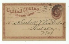 1874 UX3 Postal Card, New York Fancy Negative 3, Iron Advertising