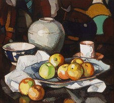 Samuel Peploe - Still life- apples and jar Giclee Fine Art Print on Canvas 48"