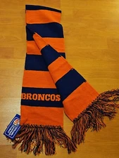  Denver Broncos NFL  Knit Scraf Orange & Blue NEW 