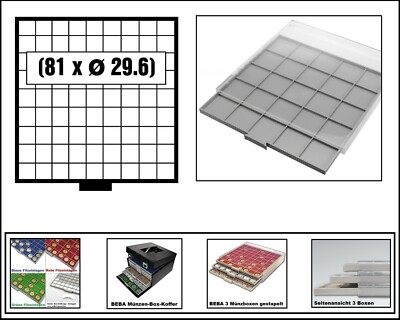 Safe 6609 Beba Coin Box Maxi Grey 81 Square Compartments 29.6 Mm