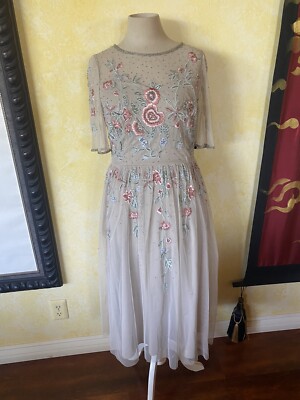 adrianna papell embroidered overlay dress Adrianna Papell