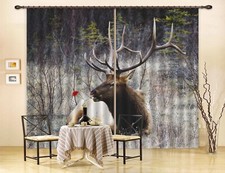 3D Wild Elk ZHUA3574 Animal Photo Curtain Window Blockout Fabric Amy 2023