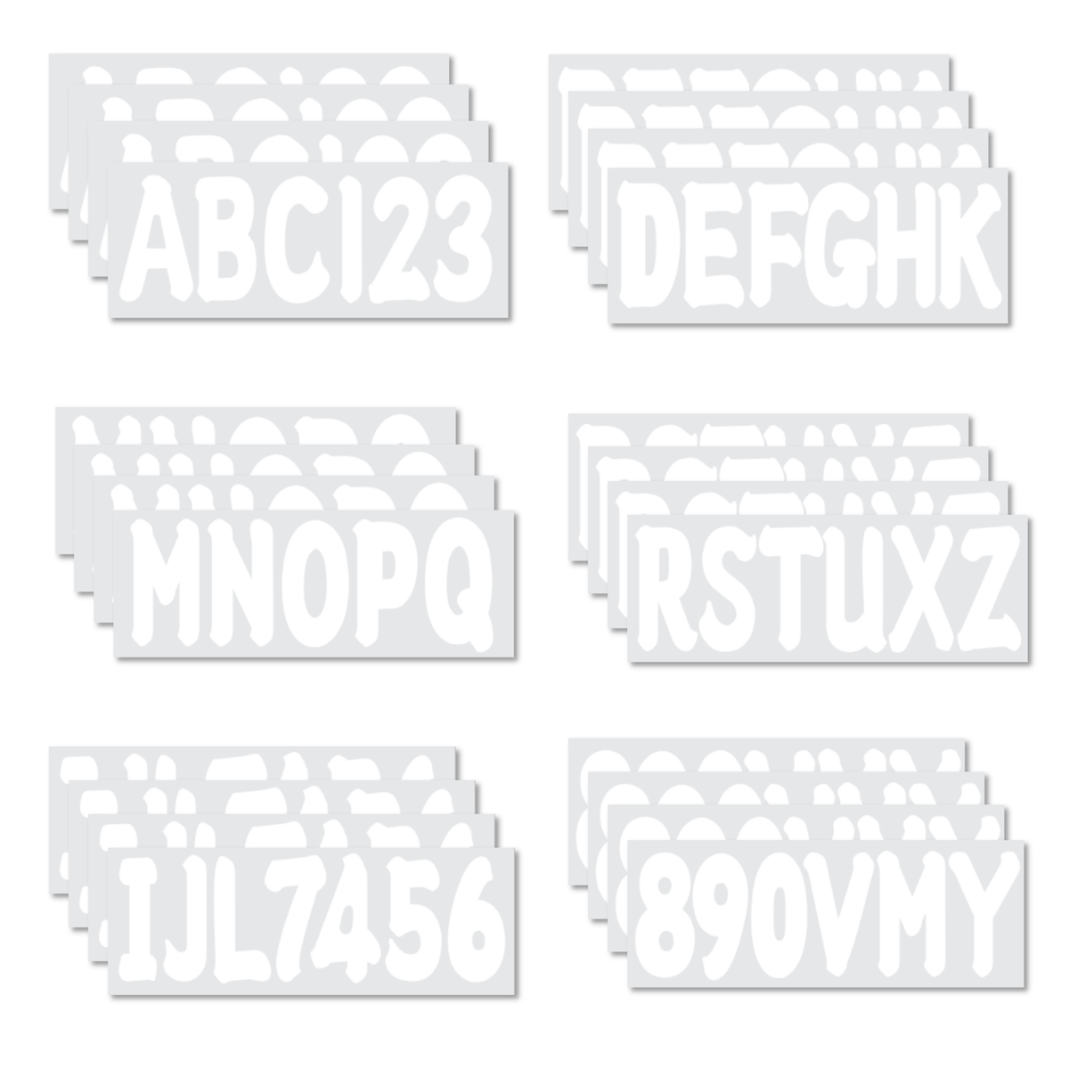Set of 4 Watercraft Registration Numbers 3