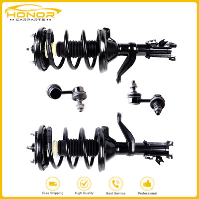 Complete Front Struts & Coil Spring Sway Bar Links For 2003-2011 Honda Element