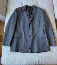 STAFFORD Men  s Wool Blazer Jacket Classic Gray 46 R Button Lining