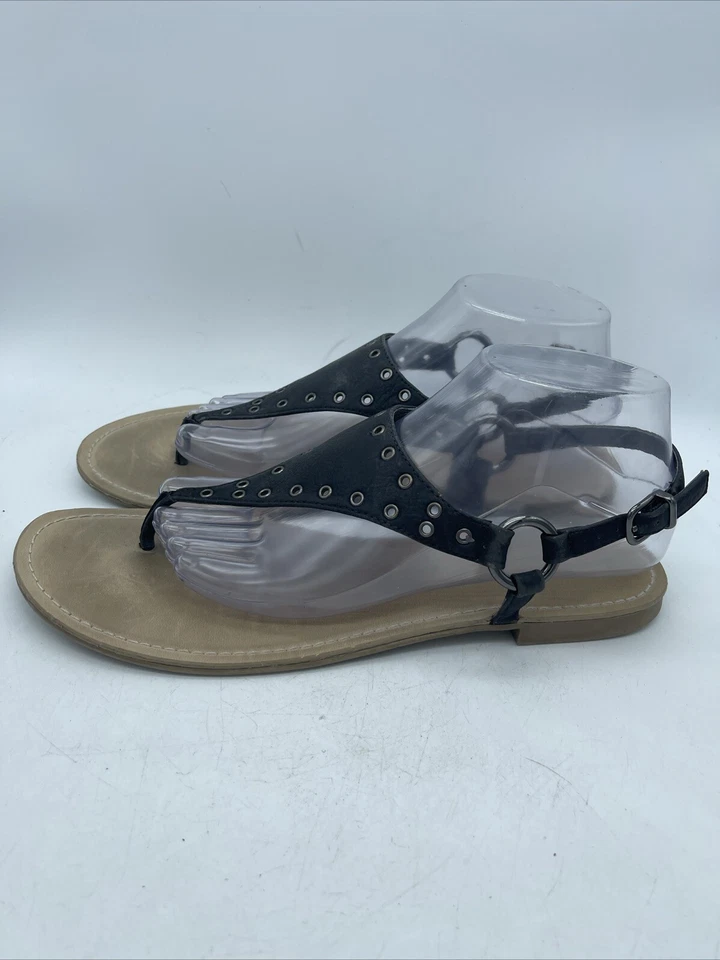 Simply Vera Women's Sandals Size 10M Black Thong Flats Ankle Strap - Image 4 of 4