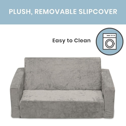 Extra Wide Convertible Sofa Recliner - Comfortable 2-in-1 Flip-Up Kids Sofa - Picture 5 of 7