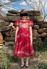 Girls Size 8 Cap Sleeves Lace Sequin Formal Dress Pageant