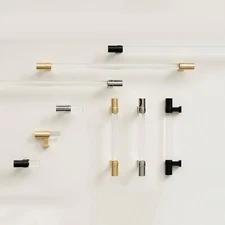 MFYS Acrylic Gold Clear Drawer Pulls Knobs Dresser Pull Cabinet Door Handles