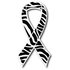 Magnet Me Up Zebra Carcinoid Awareness Ribbon Car Magnet Decal Heavy Duty Waterp