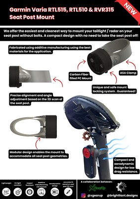 Felt AR 2023 Garmin Varia RTL515 RTL510 RVR315 Seat Post Mount | eBay