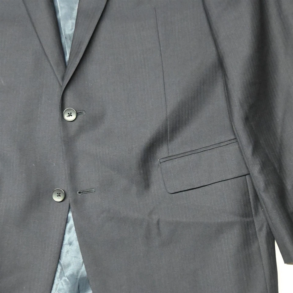 Blazer Abrigo Deportivo Traje Chaqueta Nautica 42L Azul Marino Espiga Rayas 100% Lana Para Hombre Foto 3 de 4