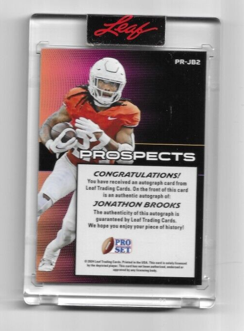 JONATHON BROOKS 2024 PRO SET METAL FOOTBALL RC AUTO PROSPECT 3D