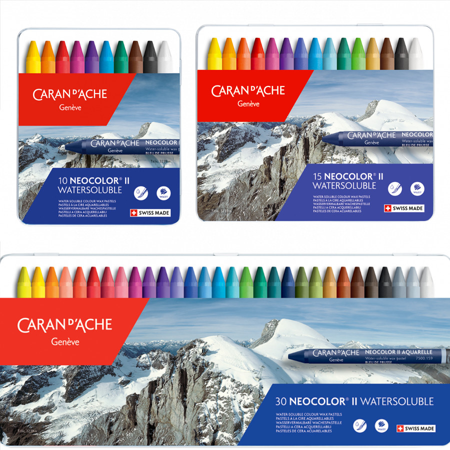 Caran D'Ache Neocolour II Watersoluble Crayons Set Assorted 10 15