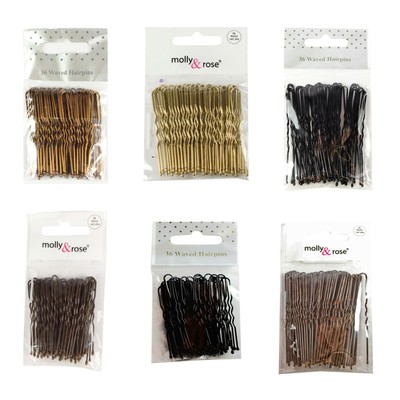 Waved Hair Bun Pins Bobby Kirby Grips Brown Blonde Black Gold 36