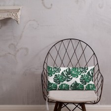 Monstera Leaves Tropical Home Decor Premium Pillow