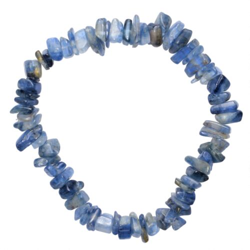 CHARGED Blue Kyanite Crystal Chip Stretchy Bracelet + Baby Selenite Puffy Heart - 第 1/9 張圖片