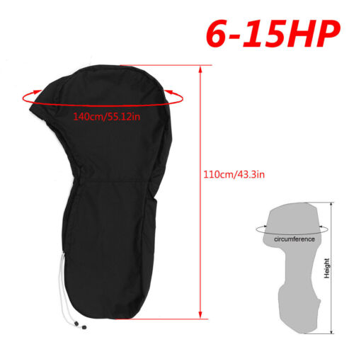 6hp - 15hp Tough Full Outboard Boat Motor Engine Cover Dust Rain Protection 600D - Photo 1 sur 12