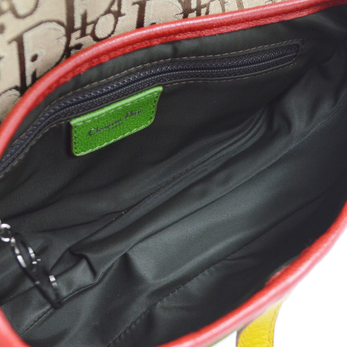 Christian Dior Rasta-Color Trotter Saddle Handbag 01RU 0074 Christian Dior Rasta-Color Trotter Saddle Handbag 01RU 0074