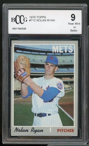 1970 Topps #712 Nolan Ryan Card BGS BCCG 9 Near Mint+