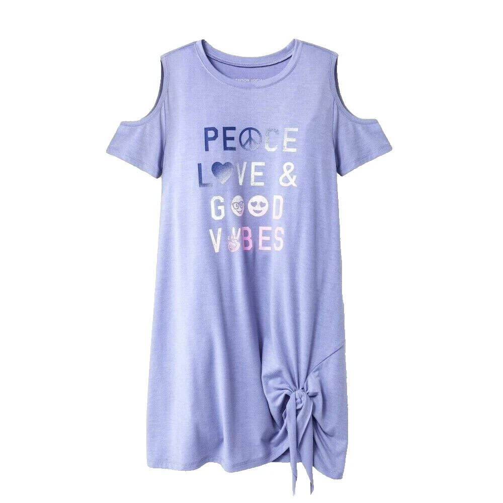Peace Polyester Casual Dresses for Girls