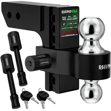 Rhino USA Heavy Duty Adjustable Trailer Hitch (Fits 2-Inch Receiver)