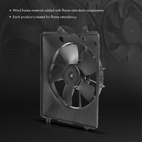 AC Condenser & Single Cooling Fan Assembly Kit for Honda Odyssey 2005-2010 3.5L - Picture 7 of 9