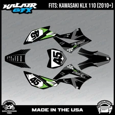 Graphics Kit for Kawasaki KLX110 KLX110R/RL (2010-2024) Division Series - Grey
