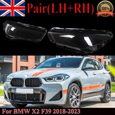 Pair L+R Front Headlamp Covers Shell Clear For BMW X2 F39 Headlight Lens 2018-23