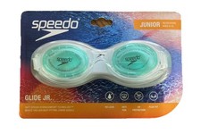 Speedo Junior Glide Jr. Swim Goggle Ages 6-14 No Leak Clear/Jade Green NEW