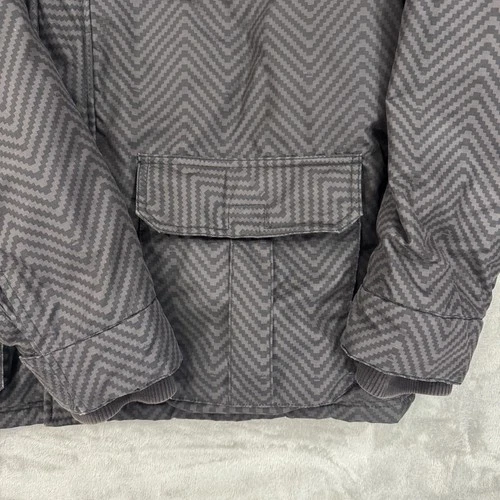 Quicksilver Jacket Men's XL Black Full Zip Utility Insulated Hooded Pockets Coat image 8