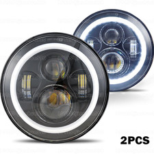 1997-2018 For Jeep Jk Wrangler 2025 2pc 7 Led Headlight Halo W Sequential Drl