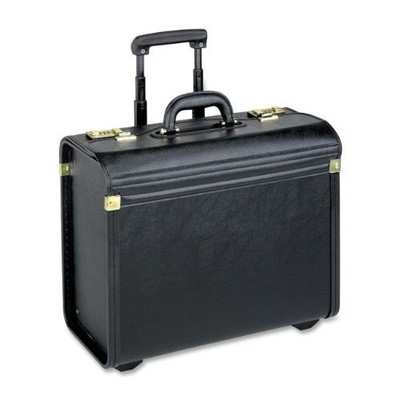 Lorell LLR61613 Rolling Catalog Case Black Vinyl 22'' Wide