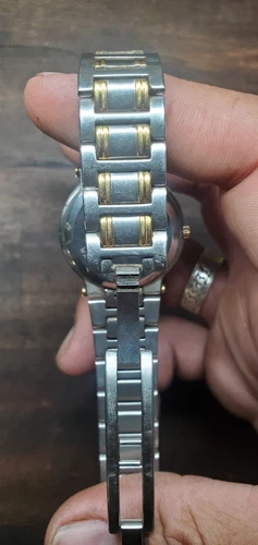 Vintage Gucci 9000M ブラックダイヤル ツートーン SS+GP クォーツ メンズ 腕時計 スイス製 読み取り - 画像12/24